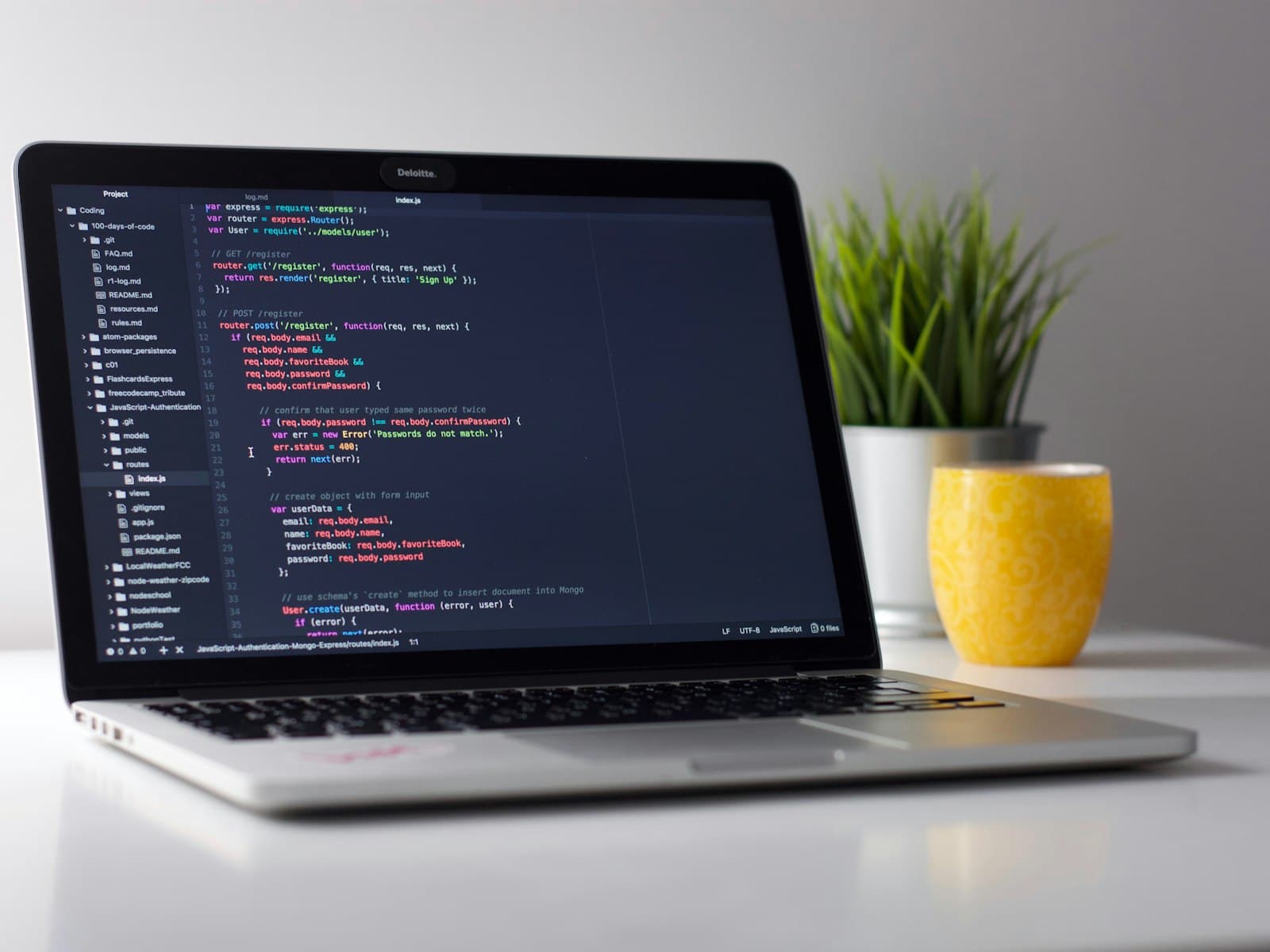 A developer working at a desk